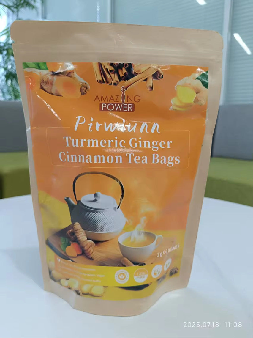 60 Bag Turmeric Ginger Cinnamon Tea 100% Natural & No Additives