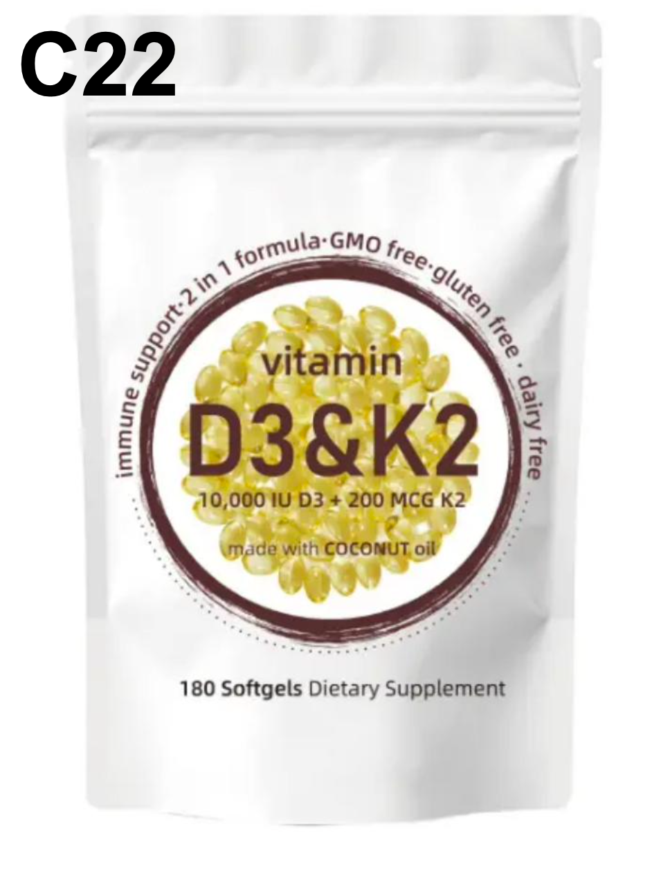 Vitamin D3 & K2 - 180 softgels/bag