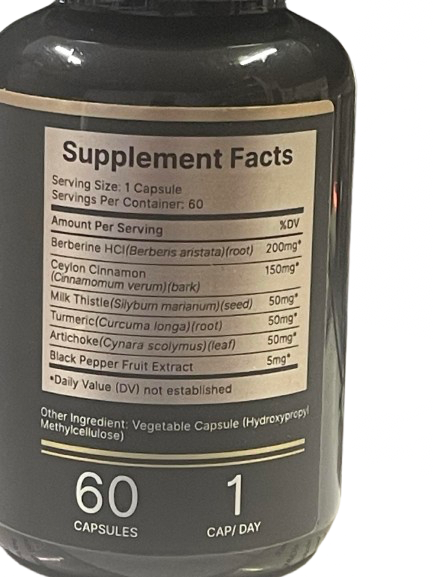 Pelligrina VEGAN Berberine Ceylon Cinnamon + Turmeric 60 Capsules | METABOLIC SUPPORT