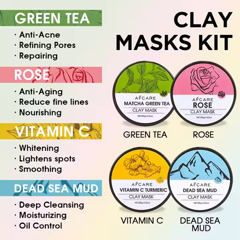 Afcare Clay Mask Kit 4 Pieces